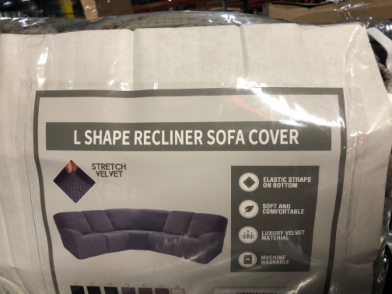 Photo 2 of 5-Seat Sectional Recliner Sofa Covers,4 Seater & 1 Corner Seat 5 Seater Stretch Recliner Couch Cover Slipcover for Reclining L Shape Recliner Corner Sofa,Soft,Washable Couch Covers,Taupe,Jacquard Taupe Jacquard