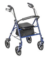 Photo 1 of ***READ NOTES BELOW***Drive Medical 10257BL-1 4 Wheel Rollator Walker with Seat, Steel Rolling Walker, Height Adjustable & 10210-1 2-Button Folding Walker with Wheels, Rolling Walker, Front Wheel Walker Blue Folding+ Folding Walker