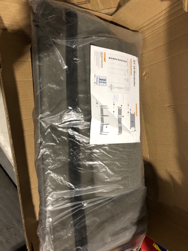 Photo 1 of **MISSING PASTIC CONNECTORS***
UDEAR Portable Wardrobe Closet Clothes Organizer No-Woven Fabric Cover with 6 Storage Shelves