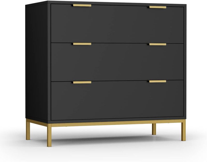 Photo 1 of **SEE NOTES**
Anmytek Black Dresser for Bedroom, 3 Drawer Dresser with Spacious Storage Modern Wood Chest of Drawers 