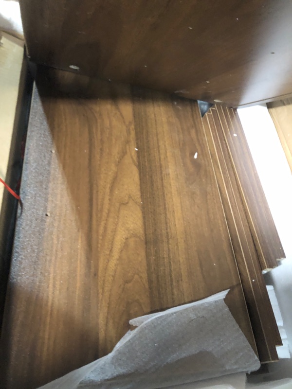 Photo 1 of VICLLAX 3 Drawers Locking Mobile File Cabinet, Under Desk Storage Filing Cabinet for Home Office, Brown Walnut 3-drawer Walnut-lockable