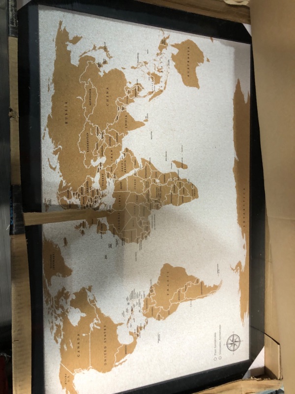 Photo 1 of AdventureScape Push Pin Travel Map - Large 30" x 20" World Map 