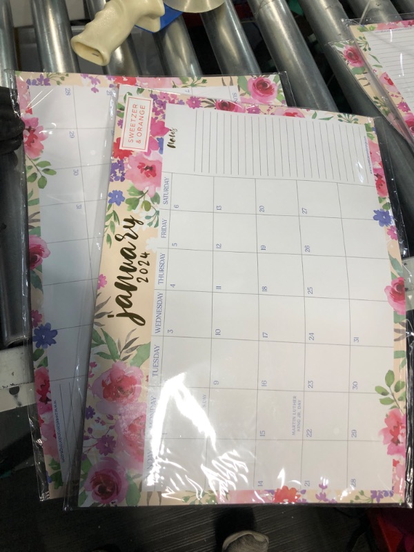 Photo 3 of S&O Watercolor Floral Large Desk Calendar from January 2024 to June 2025 X2