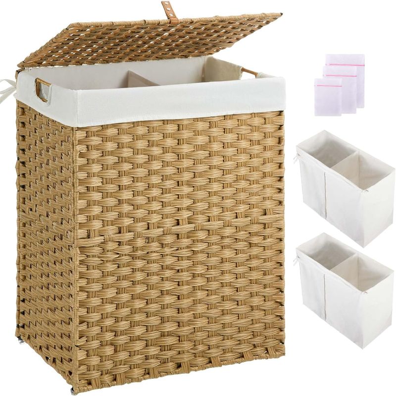 Photo 1 of [STOCK PHOTO, READ NOTES]
GREENSTELL Laundry Hamper with 2 Removable Liner Bags, (18.3x13.3x24.0 Inches) Black