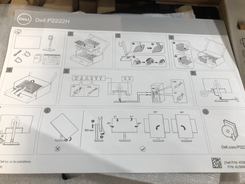 Photo 5 of Dell 22 Monitor - P2222H - Full HD 1080p, IPS Technology