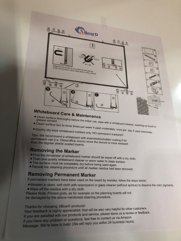Photo 5 of XBoard Magnetic Dry Erase Board/Whiteboard, 36 X 24 Inches, Double Sided White Board