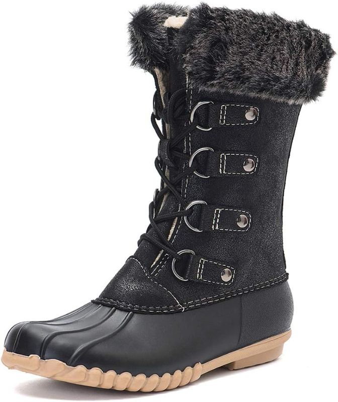 Photo 1 of DKSUKO Women's Winter Duck Boots with Waterproof Zipper Rain Boots for Women Size 11