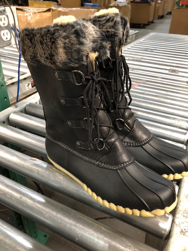 Photo 3 of DKSUKO Women's Winter Duck Boots with Waterproof Zipper Rain Boots for Women Size 11