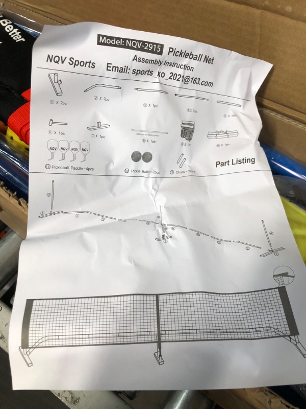 Photo 3 of ***USED LIKE NEW***NQV Pickleball Set with Net,Pickleball Set with 4 Wood Paddles and Net,Pickleball Nets Portable Outdoor Regulation Size 