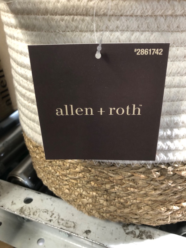 Photo 1 of allen + roth Rope and sea grass 12-in W x 9.5-in H x 12-in D Beige and Natural Sea Grass Basket