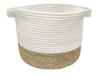 Photo 1 of allen + roth Rope and sea grass 12-in W x 9.5-in H x 12-in D Beige and Natural Sea Grass Basket