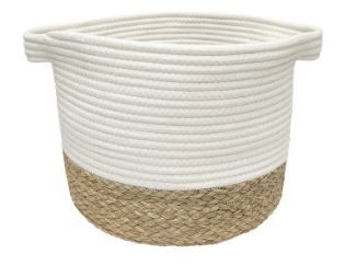 Photo 1 of ***USED***allen + roth Rope and sea grass 12-in W x 9.5-in H x 12-in D Beige and Natural Sea Grass Basket