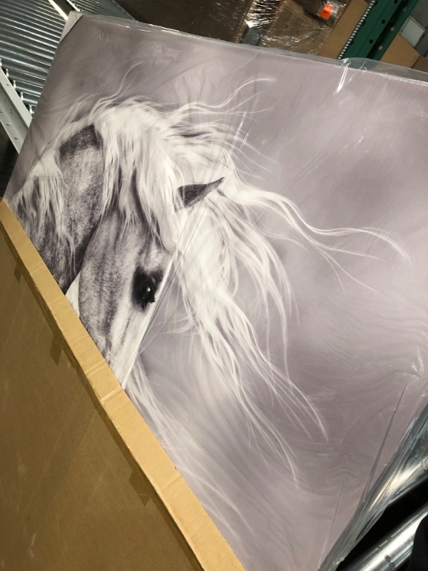 Photo 4 of **READ BNOTES BELOW***Animals Artwork Wildlife Picture Painting: Horse Head Graphic Art (45” x 30” x 1 Panel)