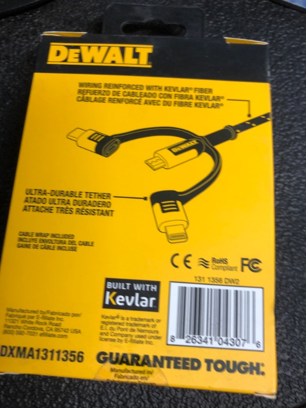 Photo 4 of *non refundable- parts only* DEWALT Reinforced 3-in-1 Combo Cable — Multi-Charging Cable