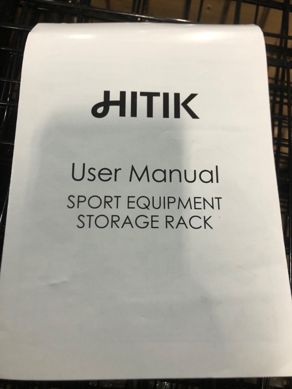 Photo 1 of HITIK Garage Sports Equipment Organizer, Garage Ball Storage with Baskets and Hooks, Thickened Steel Ball Black