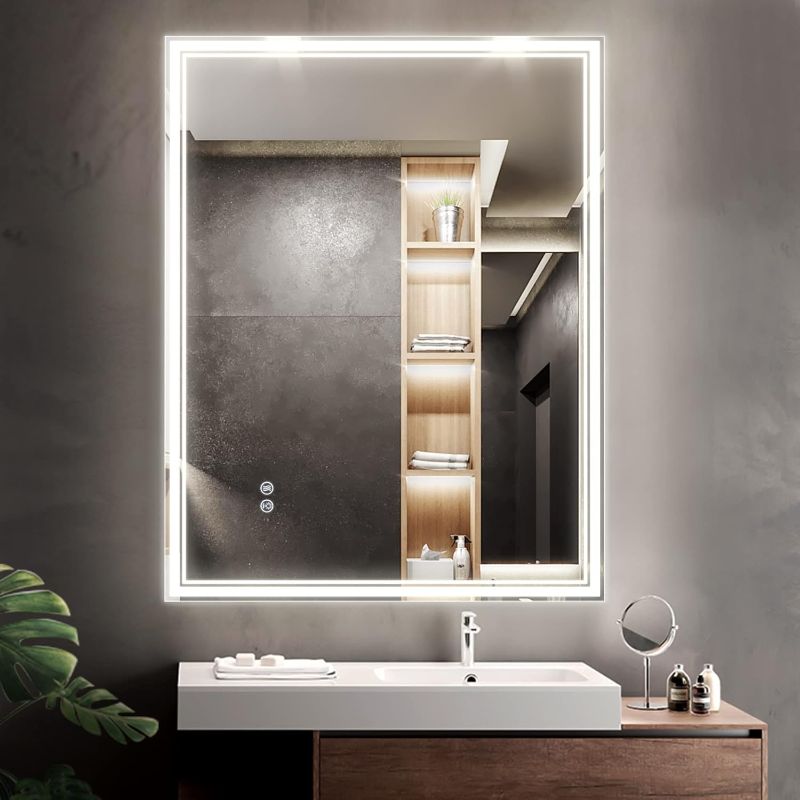 Photo 1 of ****STOCK IMAGE FOR SAMPLE****
Bathroom Mirror with Lights 28 x 36 Inch, LED Vanity Mirror Wall-Mounted, Smart Mirror Bathroom with 3 Colors 