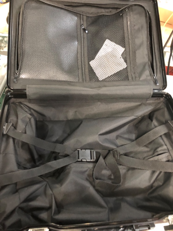 Photo 3 of ***USED - DEFAULT CODE IS 0-0-0***
YUNASAY Aluminum Frame Carry on Luggage with Cup &Phone Holder, Usb Port, TSA Lock, 22x14x9 Dark Gray 20inch