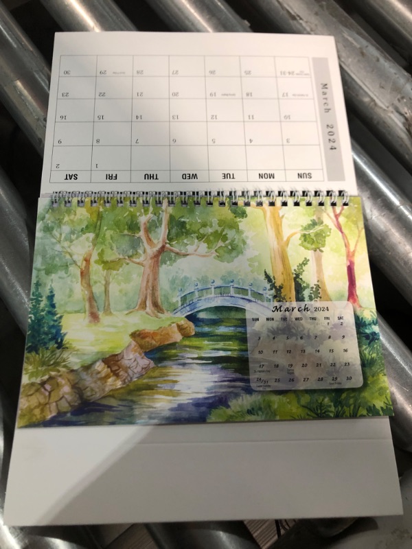 Photo 2 of Calendar Company 2024 Scenic America Watercolor Desktop Tent Calendar, Flip 12 Months, 8.5"x6" 2 Pack