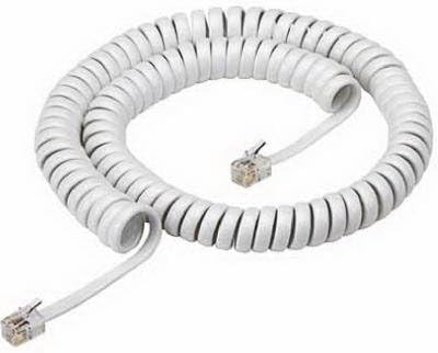 Photo 1 of 15' Foot White Coiled Telephone Phone Handset Cable Cord 3 Pack