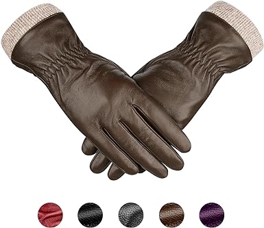 Photo 1 of Alepo Genuine Sheepskin Leather Gloves For Women, Winter Warm Touchscreen Texting Cashmere Lined Small 2 Pack