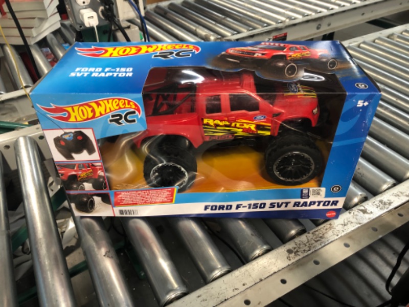 Photo 3 of ?Hot Wheels Remote Control Truck, Red Ford F-150 RC Vehicle With Full-Function Remote Control, Large Wheels & High-Performance Engine, 2.4 GHz With Range of 65 Feet