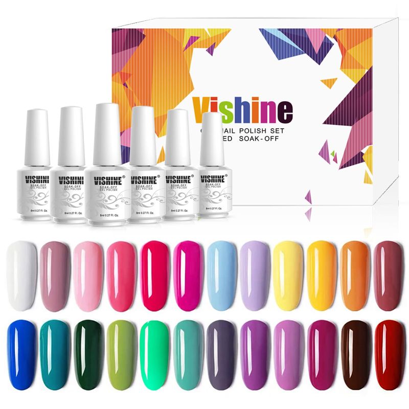 Photo 1 of **ONLY BLACK AND GREY COLORS**
Vishine Gel Nail Polish 24 Colors Set Soak Off Gel Nail Polish Kit Nail Art Manicure Pedicure New Starter Kit