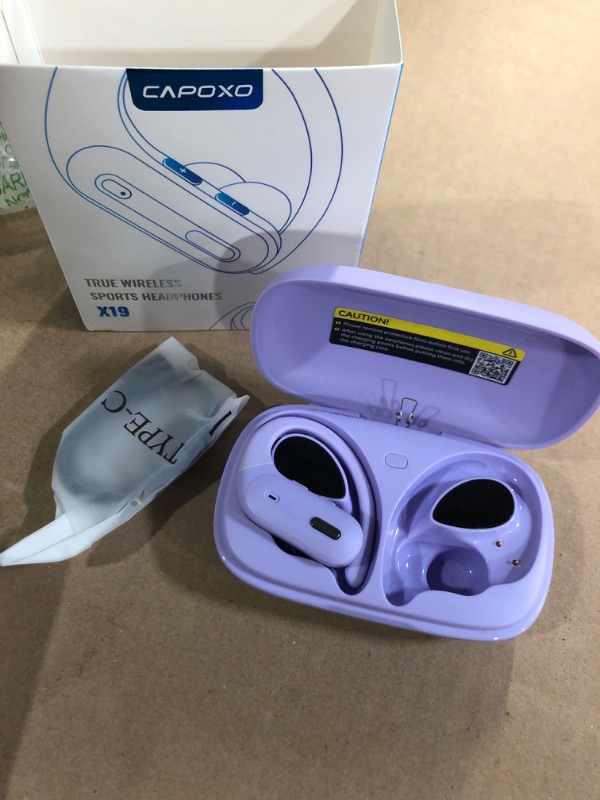 Photo 2 of (used no returns) (see pictures) Wireless Earbuds V5.3 Bluetooth Headphones 90 Hrs Playtime Earbuds - Purple