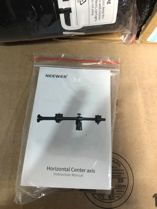 Photo 3 of (SIMILAR TO STOCK PHOTO) NEEWER 25"/62cm Horizontal Tripod Center Axis with 3/8" Screw, Aluminum Alloy 360° Rotatable 180°Vertical Adjustable Tripod Extension Boom Arm for Camera Macro Overhead Photography (Load up to 22lb)
