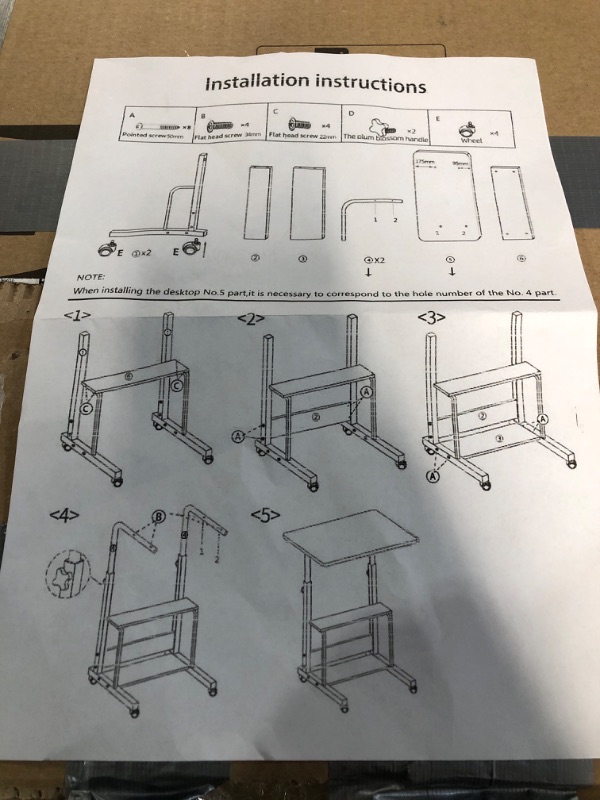 Photo 2 of (SIMILAR TO STOCK PHOTO) Adjustable Height Rolling Portable Desk with Wheels, Small Standing Desk Mobile 32 Inch Computer Desk for Small Space, Work Desk for Home Office with Storage Laptop Table Study Student Desk White Modern White