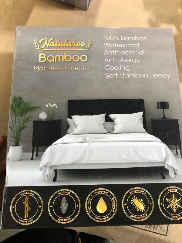 Photo 2 of (SIMILAR TO STOCK PHOTO)(NO RETURNS) Queen Bamboo Waterproof Mattress Protector, 