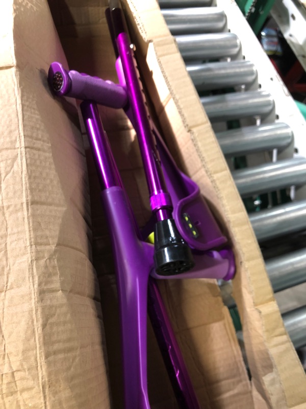 Photo 1 of Antdvao Forearm Crutches Pair Folding Forearm Crutches Anti-Drop Cuff Reduces The Hassle of Picking Up Forearm Crutch?Comfortable Grip and Wear-Resistant, Non-Slip Forearm Crutches (Purple) Purple-1