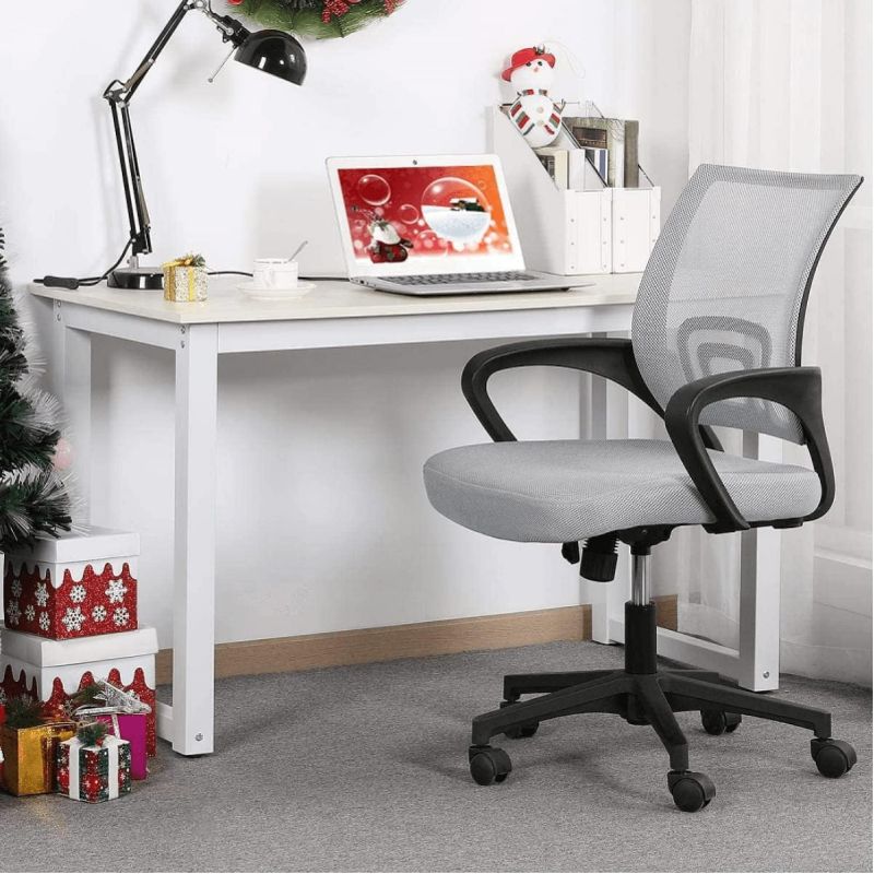 Photo 1 of (READ FULL POST) Ergonomic Desk Chair Office Chair, Mesh Computer Chair with Lumbar Support& Armrests, Adjustable Home Mid Back Task Chair, Modern Rolling Swivel Task Chair for Adult Back Pain- Gray
