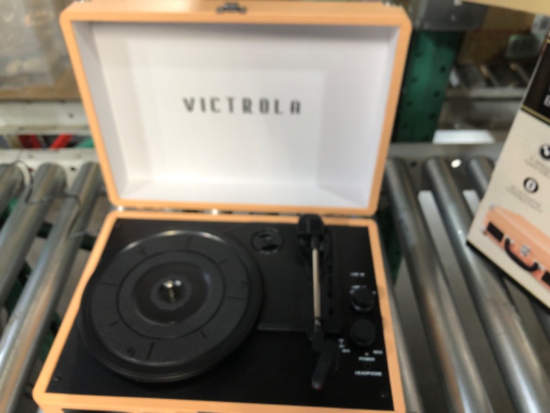 Photo 3 of Victrola Vintage 3-Speed Bluetooth Portable Suitcase Record Player with Built-in Speakers 