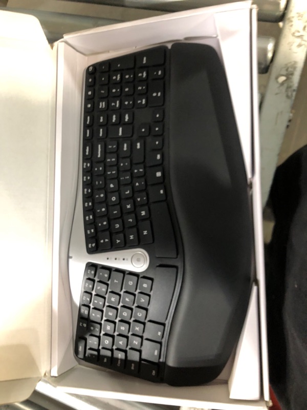 Photo 2 of Nulea Wireless Ergonomic Keyboard, 2.4G Split Keyboard with Cushioned Wrist and Palm Support, Arched Keyboard Design for Natural Typing, Compatible with Windows/Mac