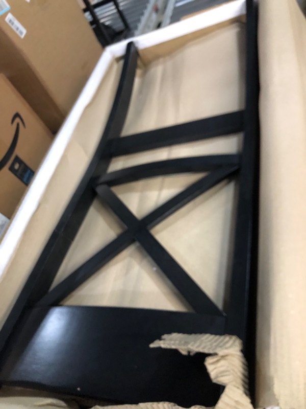 Photo 1 of **NONREFUNDABLE**FOR PARTS OR REPAIR**SEE NOTES**
Walker Edison Modern Farmhouse Wood X-Back Armless Dining Chairs Kitchen, Set of 2, Black Black Chairs(1broken/1functional)