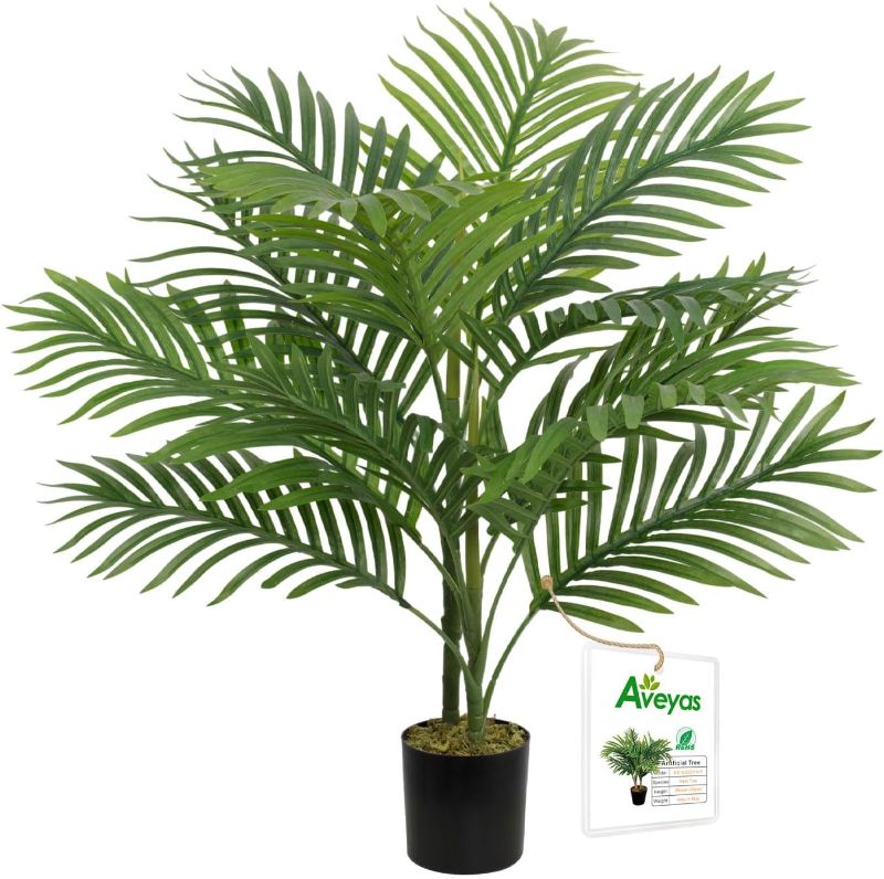 Photo 1 of   28"  Fake Plants Artificial Palm Tree in Pot for Indoor and Outdoor Home Office Decor