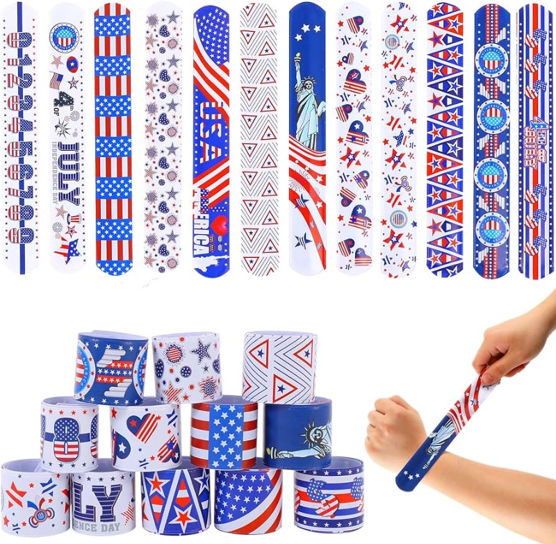 Photo 1 of **2 Pack non refundable**
36 Pieces 4th of July Slap Bracelets  