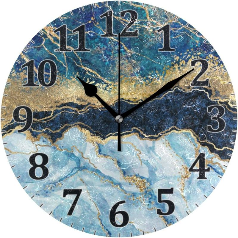 Photo 1 of **STOCK PHOTO FOR REFERENCE ONLY REFER TO PICTURE**
Blue White Abstract Modern Wall Clock Silent Non-Ticking, 9.8 Inch