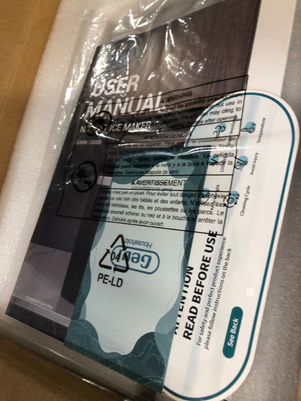 Photo 1 of Nugget Countertop Ice Maker with Soft Chewable Pellet Ice, Self Cleaning,45lbs/Day,LED 24H Timer, with Ice Scoop and Ice Basket,Sonic ice for Home & Kitchen Bar Party,Stainless Steel Black