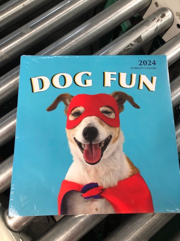 Photo 2 of Dog Fun 2023 Hangable Wall Calendar Monthly - 12" x 24" Open - Cute Costume Dressed Up Playing Puppies Photo Gift - Sturdy Thick Puppy Dogs Photography - Gifting Idea for Secret Santa, Teacher, Adults, Friends, Kids & Coworkers - Large Full Page 16 Months