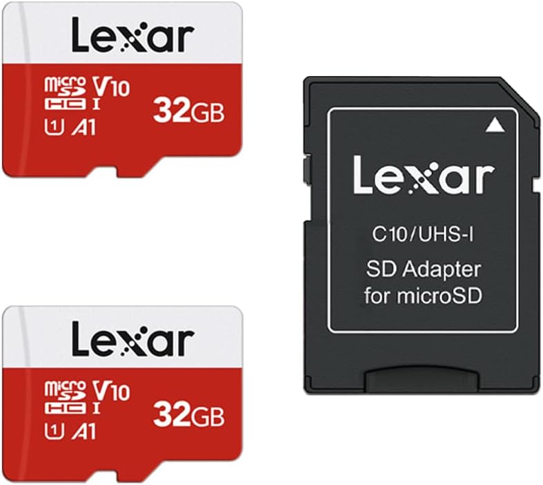 Photo 1 of Lexar 32GB Micro SD Card 3 Pack, microSDHC UHS-I Flash Memory Card with Adapter - Up to 100MB/s, U1, Class10, V10, A1, High Speed TF Card (3 microSD Cards + 1 Adapter) 32GB x3