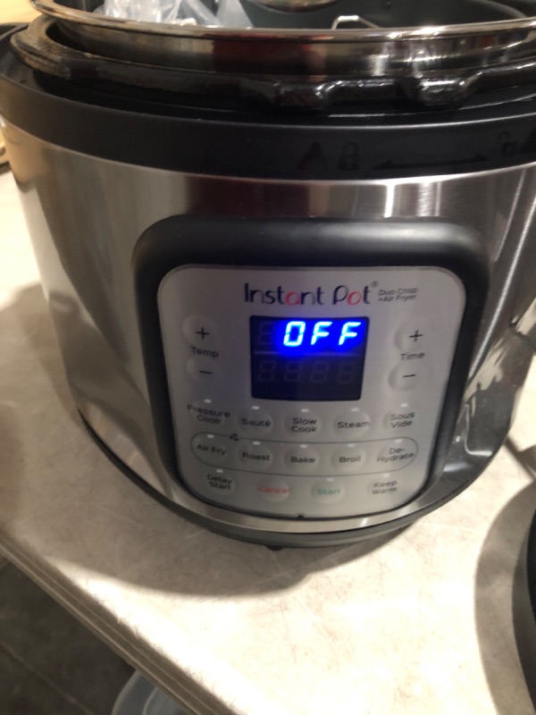 Photo 2 of ***DAMAGED - DENTED - SEE COMMENTS***
Instant Pot Duo Crisp 11-in-1 Air Fryer and Electric Pressure Cooker 8QT Crisp (Stainless Steel)