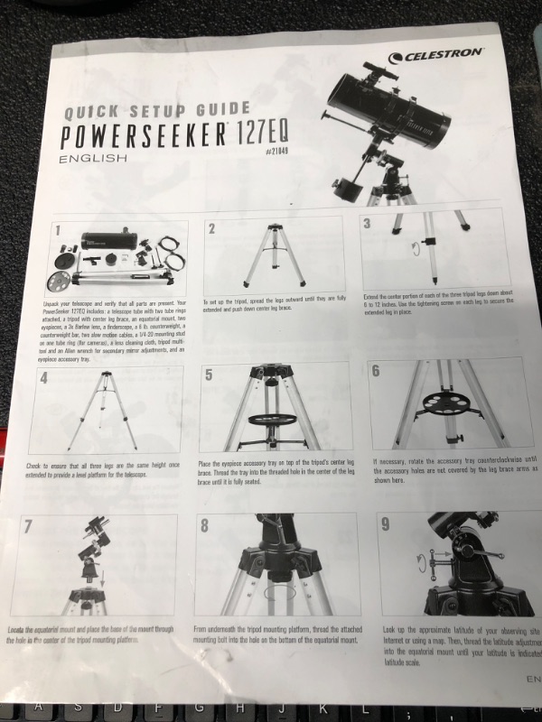 Photo 2 of Celestron - PowerSeeker 127EQ Telescope - Manual German Equatorial Telescope for Beginners - Compact and Portable - Bonus Astronomy Software Package - 127mm Aperture 127EQ Newtonian