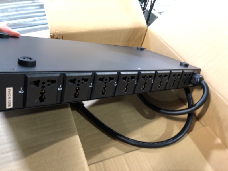 Photo 3 of 10 Outlet Power Sequencer Conditioner - 13 Amp 2000W Rack Mount Pro Audio Digital Power Supply Controller Regulator w/Voltage Readout, Surge Protector, for Home Theater Stage/Studio Use - Pyle PCO875