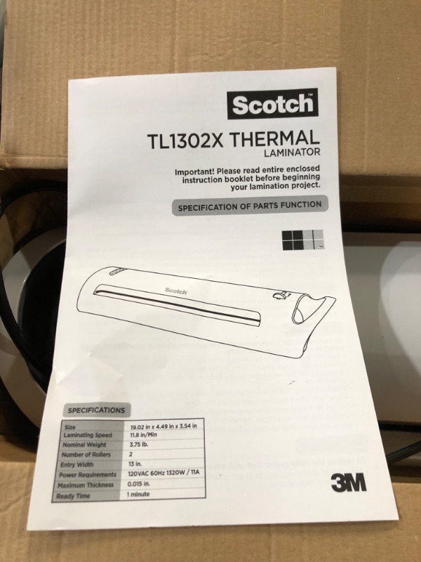 Photo 3 of Scotch Thermal Laminator, Extra Wide 13 Inch Input, Ideal Gift for Teachers, Small Offices, or Home (TL1302X)