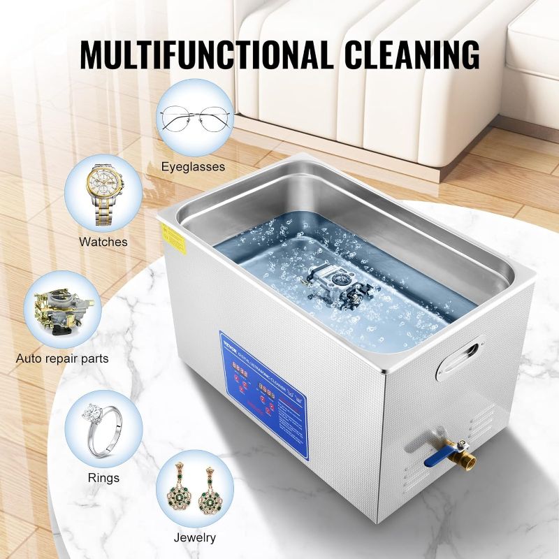 Photo 5 of (READ FULL POST) Degassing Ultrasonic Cleaner 30L Digital Display Ultrasonic Cleaning Machine 2?Frequency Timing Heating for Cleaning High Accuracy Objects(US Plug)