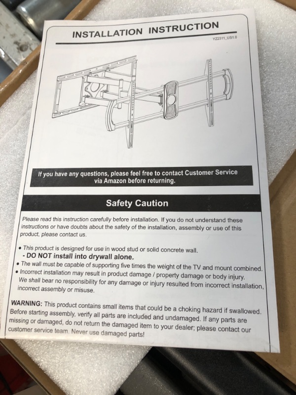 Photo 2 of ELIVED Full Motion TV Wall Mount for Most 42-90 Inch TVs, Max VESA 800x400mm Up to 154 LBS, Preassembled Wall Mount TV Bracket Quick Install, Swivel TV Mount Fits 24"/18"/16" Wood Studs, YD3028