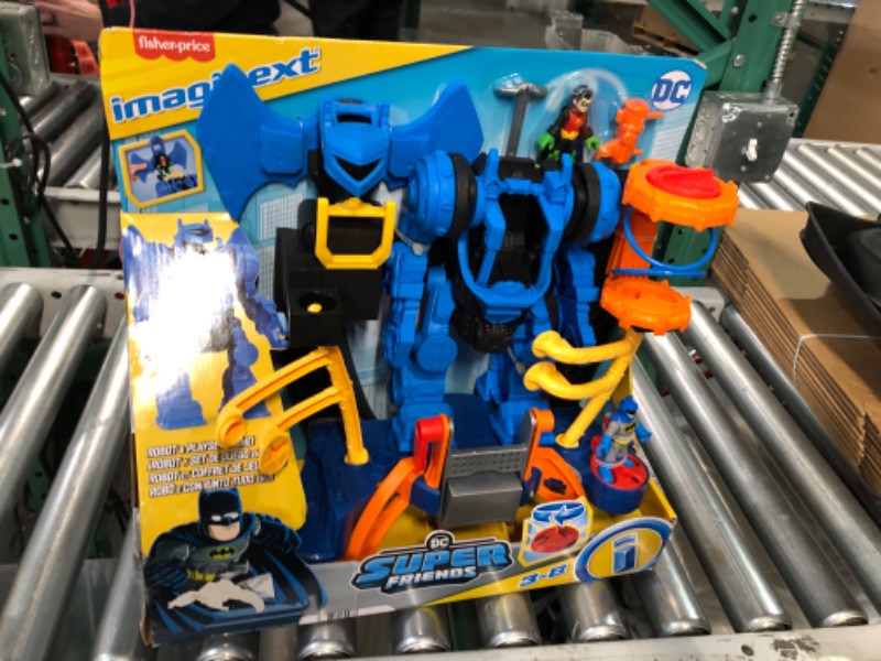 Photo 2 of Imaginext DC Super Friends Batman Playset, Robo Command Center with Detachable 10-inch Robot, Batman & Robin Figures Ages 3+ Years