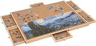 Photo 1 of 1000 Piece Wooden Jigsaw Puzzle Board - 4 Drawers, Rotating Puzzle Table | 30” X 22” Jigsaw Puzzle Table | Puzzle Cover Included - Portable Puzzle Tables for Adults and Kids by Beyond Innoventions