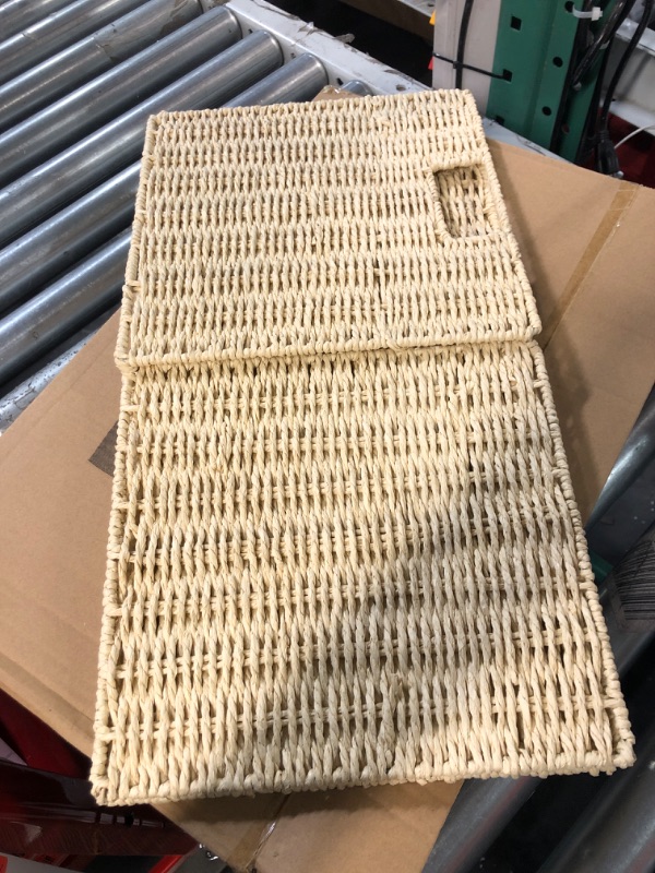 Photo 3 of **ONLY 1**
Vagusicc Wicker Storage Baskets Hand-Woven Beige Beige 11'' x 11'' x 11''